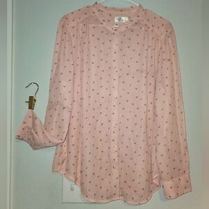 Heart Blouse by TIME & TRUE